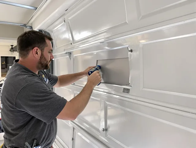 Garage door panel repair by Redlands Garage Door Repair in Redlands