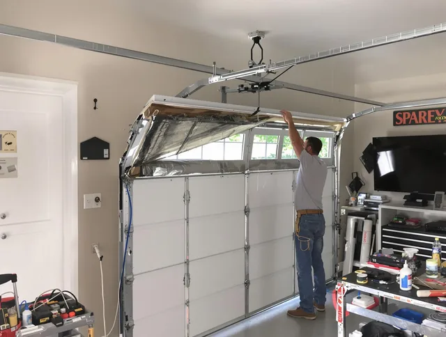 Garage door section replacement by Redlands Garage Door Repair in Redlands